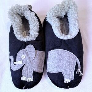 Cozy Black Elephant Slippers